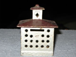 Antiquie Cast Iron Bank Building Coin Bank Early 20th Century Toy 3