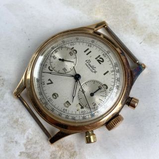 Vintage Breitling Premier Chronograph Wristwatch Ref.  777 Venus 175 37mm 18kt RG 2