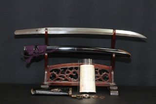 (im - 32) Wakizashi " Blade Length 39cm (15.  3inch)  Syoubu Design " With Koshirae