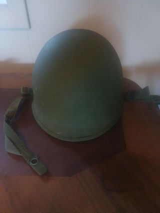 Vintage Rare Metal Wwii Era Us Army M1 Helmet W/liner Ww2 Great Deal See Picture