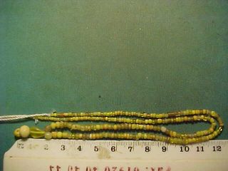 String Of Rare Roman Yellow & Honey Coloured Glass Beads Circa 100 - 400 A.  D.
