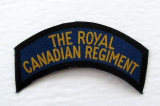 Ww2 Vintage Canvas The Royal Canadian Regiment Shoulder Title