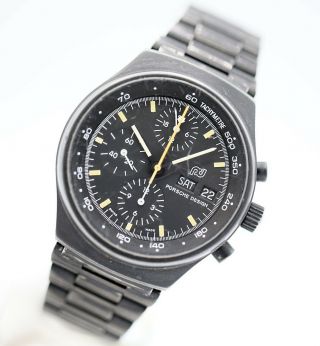Vintage Porsche Design Orfina 7176S Chronograph PVD Steel Automatic Men ' s Watch 3