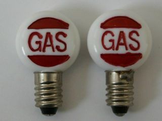 2 Replacement Embossed Bulb Globes For Vintage Marx Service Gas Filling Station