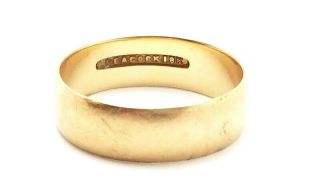 Antique Vintage 18k Solid Gold Ring Wedding Band Peacock,  5.  67 Grams,  Size 8.  5
