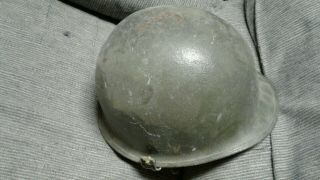 WW 2 WWII US Army M1 Helmet W/ Fixed Bale and Liner chin strap 2
