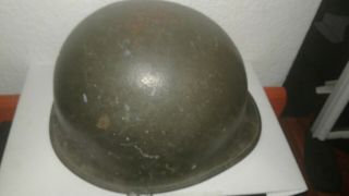 WW 2 WWII US Army M1 Helmet W/ Fixed Bale and Liner chin strap 7