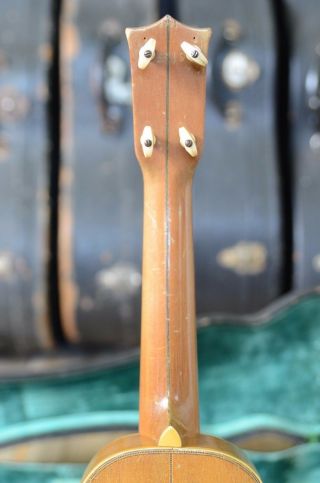 Vintage 1928 Washburn 5319 Deluxe pearl inlay soprano Koa ukulele & Geib Case 12
