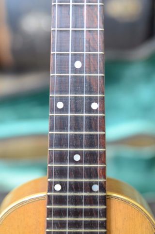 Vintage 1928 Washburn 5319 Deluxe pearl inlay soprano Koa ukulele & Geib Case 7