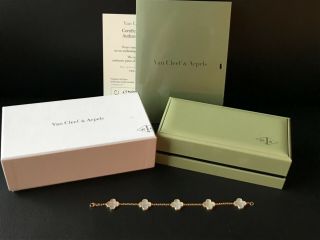 100 Auth Van Cleef & Arpels Vca Vintage Alhambra 18k Yellow Gold Mop Bracelet