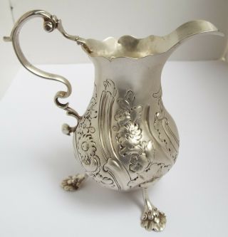 LOVELY EARLY DATED ENGLISH ANTIQUE 1758 GEORGIAN SOLID STERLING SILVER CREAM JUG 12