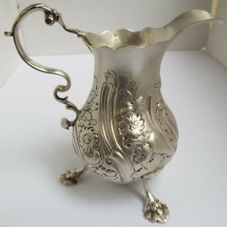 Lovely Early Dated English Antique 1758 Georgian Solid Sterling Silver Cream Jug