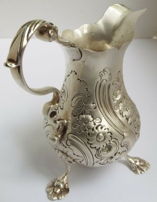 LOVELY EARLY DATED ENGLISH ANTIQUE 1758 GEORGIAN SOLID STERLING SILVER CREAM JUG 2