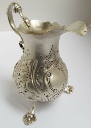 LOVELY EARLY DATED ENGLISH ANTIQUE 1758 GEORGIAN SOLID STERLING SILVER CREAM JUG 4
