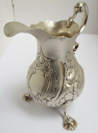 LOVELY EARLY DATED ENGLISH ANTIQUE 1758 GEORGIAN SOLID STERLING SILVER CREAM JUG 9