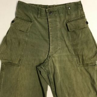 WWII M43 HBT Combat Trousers with 13 Star Buttons 29 x 31 2