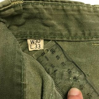 WWII M43 HBT Combat Trousers with 13 Star Buttons 29 x 31 6