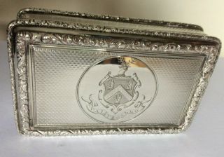 Antique Silver Table Snuff Box Jewellery Trinket Cigarette Casket London 1839