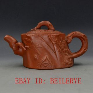 Chinese Yixing Zisha Hand - Carved Root Shape Teapot By13