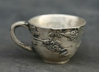 2.  6 " Collect Chinese Miao Silver Propitious Cloud Teacup Teabowl /cann Wine Cup