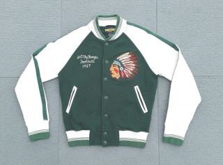 Vintage Rugby Polo Ralph Lauren Indian Head Chief Varsity Jacket Sz Small Rare