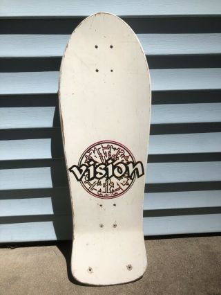 Vintage 80’s Joe Johnson Vision Skateboard Deck Hieroglyphics Old School White 11