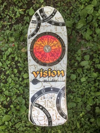 Vintage 80’s Joe Johnson Vision Skateboard Deck Hieroglyphics Old School White 2