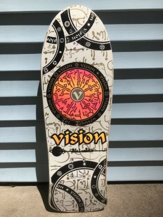 Vintage 80’s Joe Johnson Vision Skateboard Deck Hieroglyphics Old School White 3
