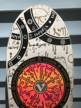 Vintage 80’s Joe Johnson Vision Skateboard Deck Hieroglyphics Old School White 5