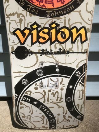 Vintage 80’s Joe Johnson Vision Skateboard Deck Hieroglyphics Old School White 8
