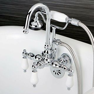 Kngb - Cc12t1 - Kingston Brass Vintage 3 - 3/8 " Wall Mount Clawfoot Tub Filler With H