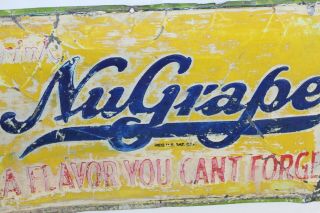 Vintage 1920 ' s NuGrape Soda Advertising Sign Tin Metal - Authentic 3