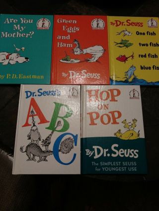 Rare.  Huge Miss Print.  5 Dr Seuss Books Are You My Mother,  Abc & More