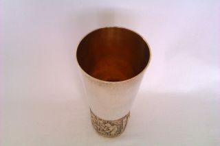 Rare Solid Silver & Gold Gilt Limited Edition Boxed Goblet Hector Miller 1972 10