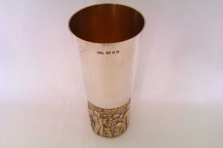 Rare Solid Silver & Gold Gilt Limited Edition Boxed Goblet Hector Miller 1972 4