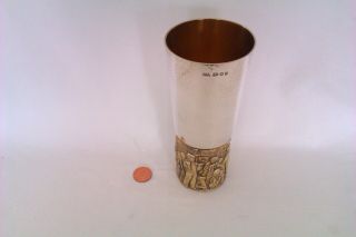 Rare Solid Silver & Gold Gilt Limited Edition Boxed Goblet Hector Miller 1972 5
