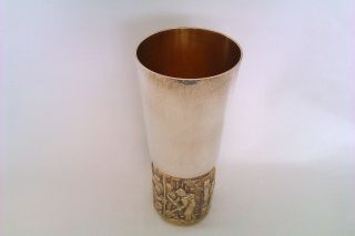 Rare Solid Silver & Gold Gilt Limited Edition Boxed Goblet Hector Miller 1972 8