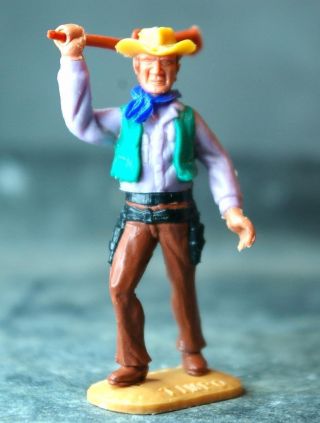 Timpo Ww Wild West Cowboy Late Head Brown Hair Yellow Hat Rifle Clubber