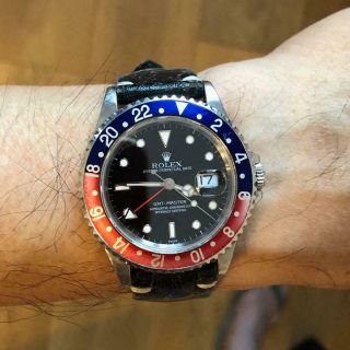Vintage Rolex 16700 GMT Master Faded ' Pepsi ' Automatic Watch (1992) Authentic 10