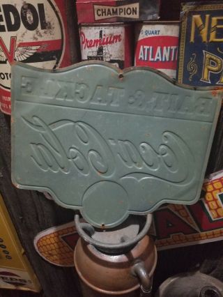 vintage old Coke cola metal sign gas station general store bait tackle fishing 4