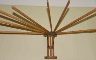 Vintage Wood Leader Clothes Drying Rack Wall Mount