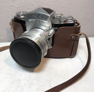 Vintage Exakta Varex Iia Camera With Carl Zeiss Jena Lens And Leather Case