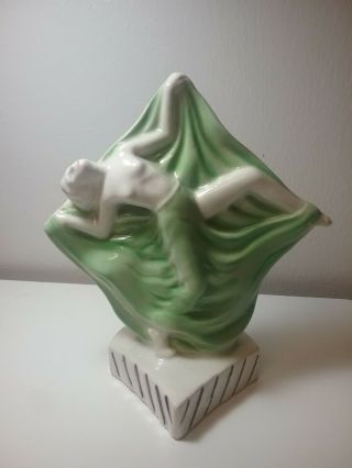 Art Deco Lady Figurine Dancer Ceramic Book End