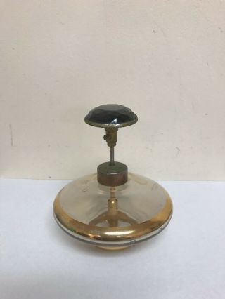 Antique Perfume Atomizer Diffuser Spray Bottle Glass Gold Rim