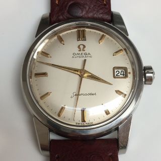 Vintage Omega Seamaster Automatic Watch Stainless Case Porcelain White Dial Date