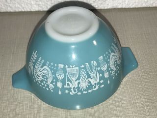 Vintage VERY RARE PYREX AMISH BUTTERPRINT 8 OZ Cinderella Bowl 440 Turquoise 3