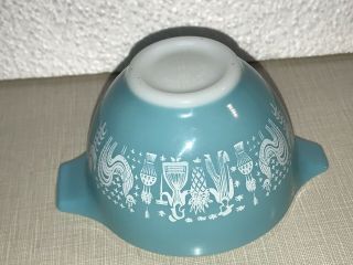 Vintage VERY RARE PYREX AMISH BUTTERPRINT 8 OZ Cinderella Bowl 440 Turquoise 6