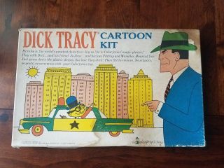 Vintage Complete 1962 Colorforms Dick Tracy Cartoon Kit Jo Jitsu Flattop Mumbles