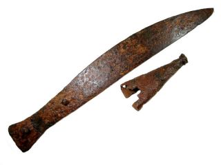 Well Preserved Large Celtic Curved Dagger - Knife With The Chape,