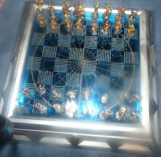 Vintage 1991 Franklin Star Trek 25th Anniversary Chess Set Complete